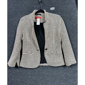 Cartonier by Anthropologie Tweed Blazer Jacket Womens Sz S Multicolor One Button